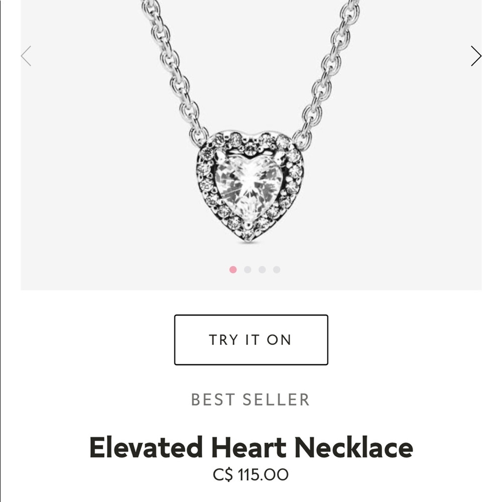 Pandora diamond heart necklace